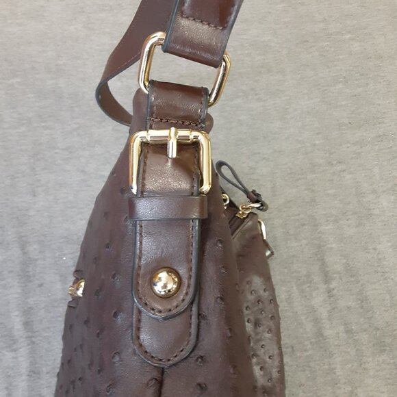 Giani Bernini Purse Crossbody Brown Pockets Adjustable Strap Man Made - Picture 9 of 10